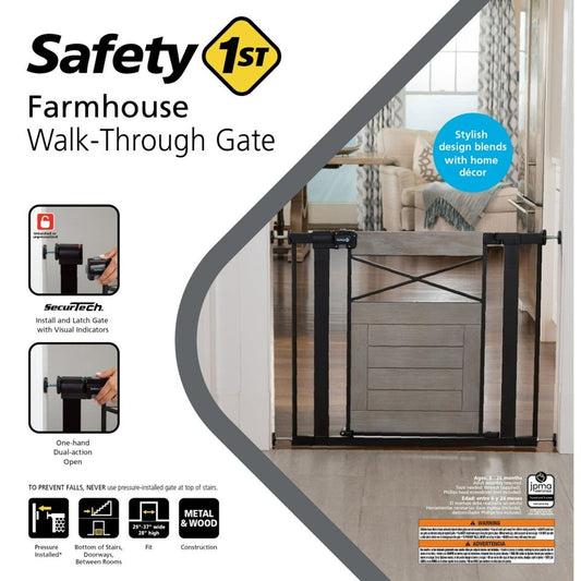 29"-37" ADJUSTABLE SAFETY 1st FARMHOUSE WALK-THROUGH GATE C/P 2
