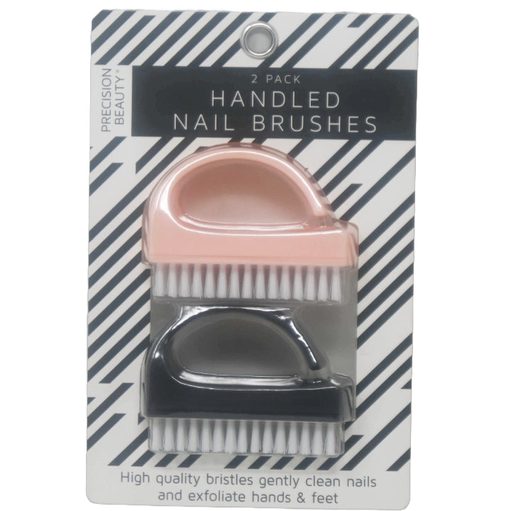 2pk PINK/BLK HANDLED NAIL BRUSH C/P 72