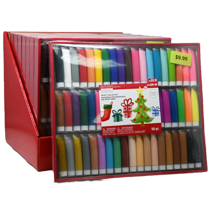 50pc WASHABLE PAINT SET ON PDQ C/P 8
