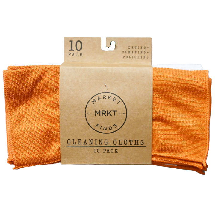 10pk ORANGE/WHITE MICROFIBER CLEANING CLOTH C/P 48