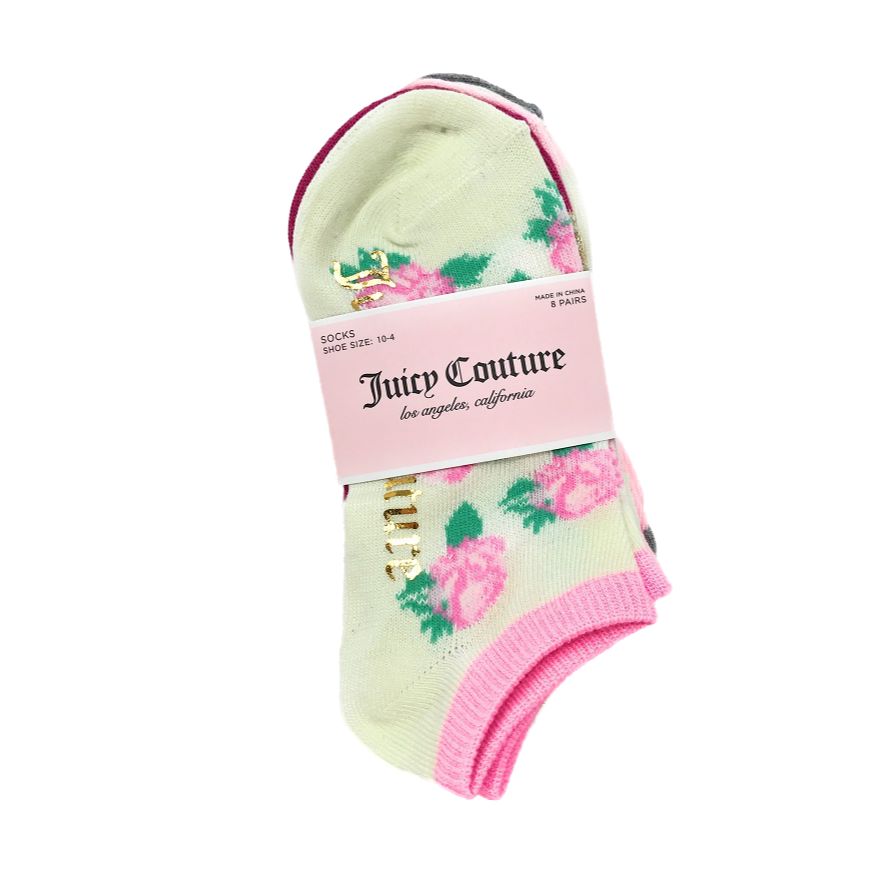 6-8 8PK JUICY GIRLS ROSE SOCKS C/P 60