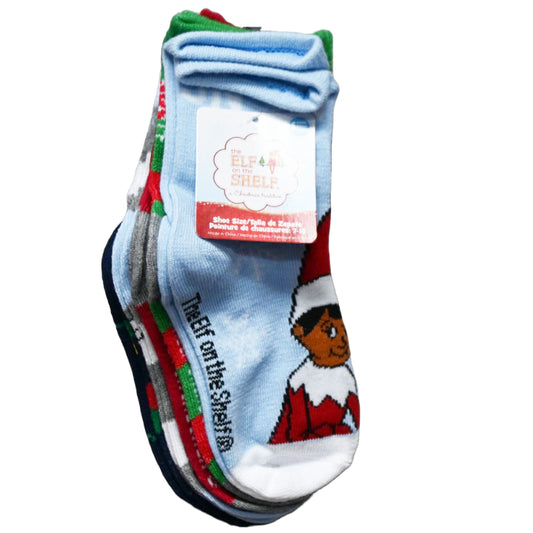 5pk ELF ON THE SHELF SNOW DAYS CREW SOCKS SIZE 4-6 C/P 60