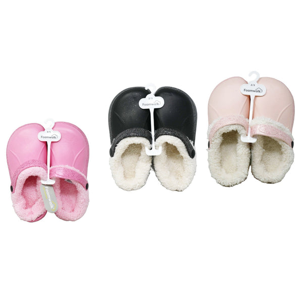 GIRLS GLITTER ACCENT CLOG ASST COLOR/SIZE C/P 36