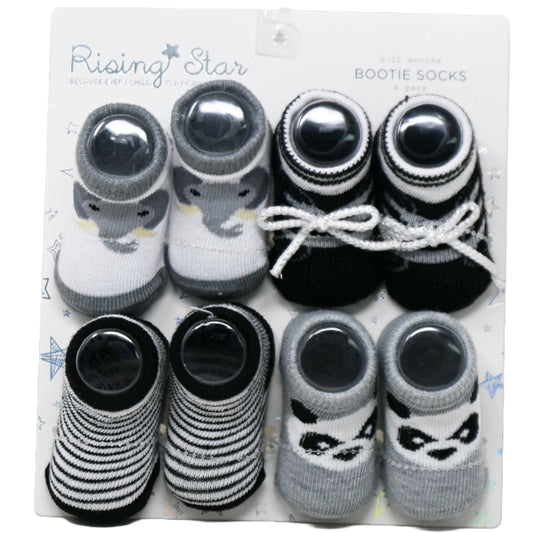 4pk 0-12m GENERIC INFANT BOYS BOOTIES C/P 96