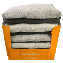 35"x26"x4" GRAY 2-TONE SHERPA TOP PILLOW PET BED C/P 6