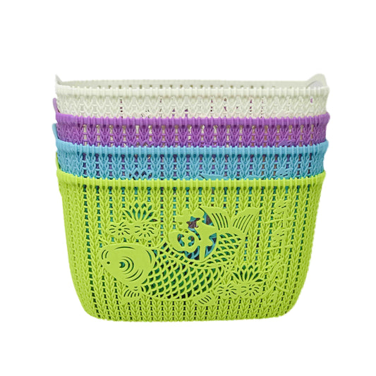 BASKET RATTAN  STYLE STORAGE , LARGE 3 C/P 36