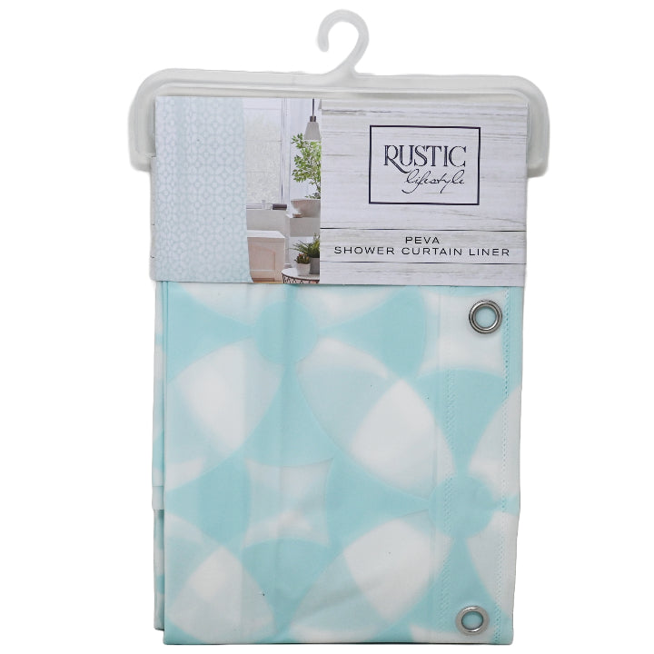 70" X 72" LIGHT BLUE PEVA SHOWER CURTAIN C/P 12