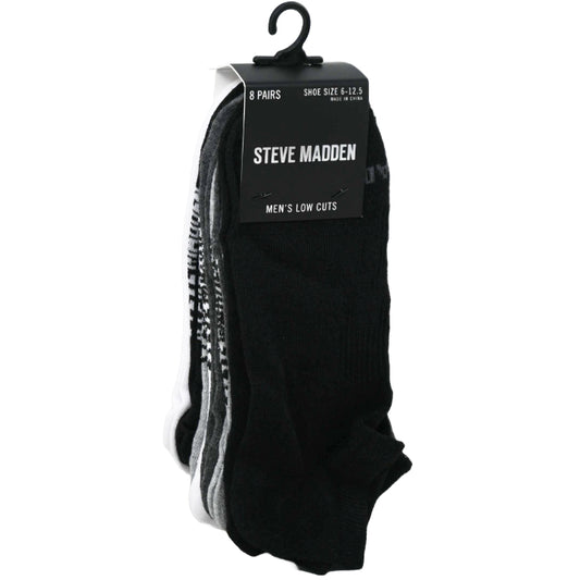 8pK MENS FLAT KNIT LOW CUT SOCKS ASST COLOR SIZE 10-13 STEVE MADDEN C/P 24
