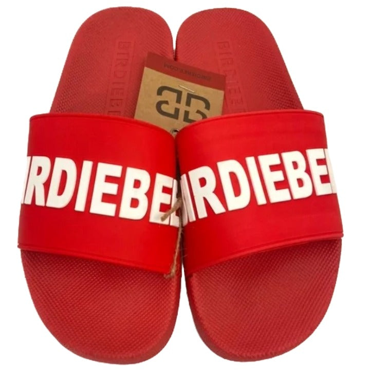 *OUTSIDE OF CA* MEN RED SLIDE SANDALS SIZE 6-11 C/P 12