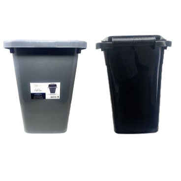 Trash Can asst color black and gray C/P 117