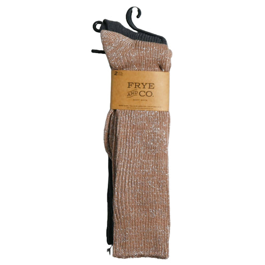 2pk FRYE & CO RIBBED METALLIC BOOT SOCKS SIZE 9-11 C/P 24