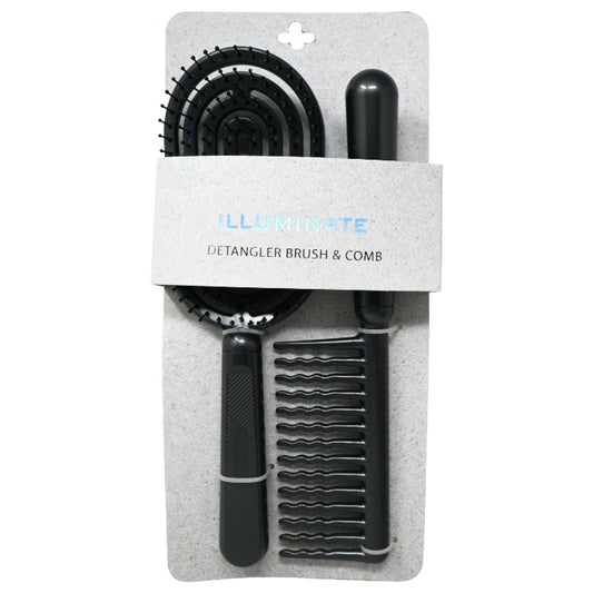 Illuminate Gray 2pc Hair Brush Set C/P 72