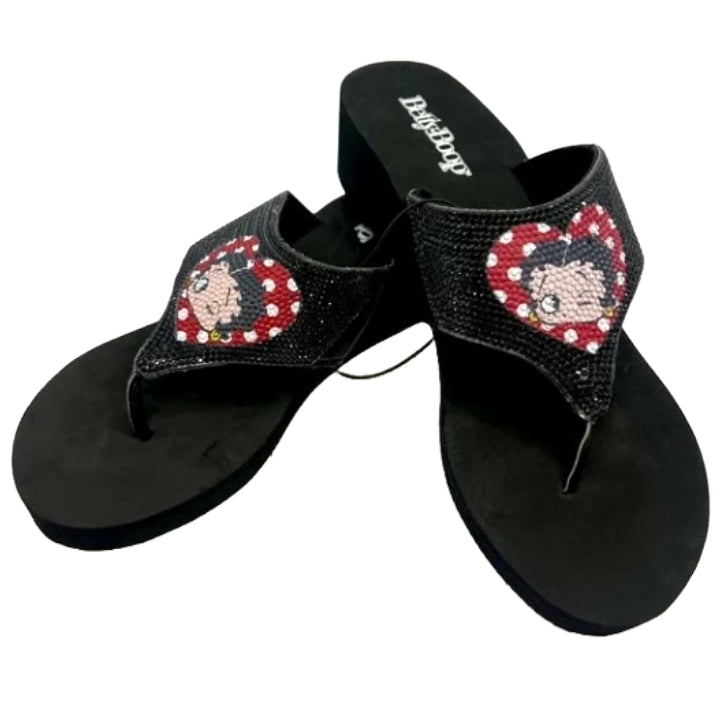 BETTY BOOP BLACK POLKADOT SANDAL ASST SIZE C/P 18