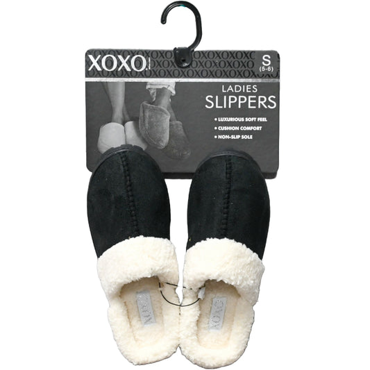 XOXO BLACK LADIES SLIPPERS ASST SIZE 5-10 C/P 12
