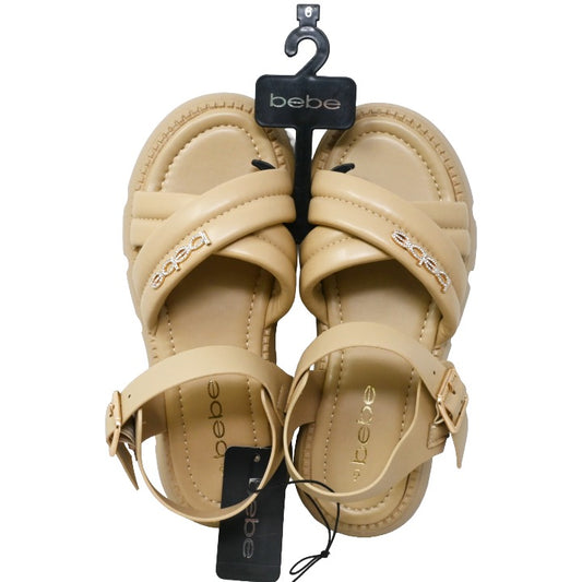 Womens Tan Platform Backstrap Sandals C/P 12 BEBE