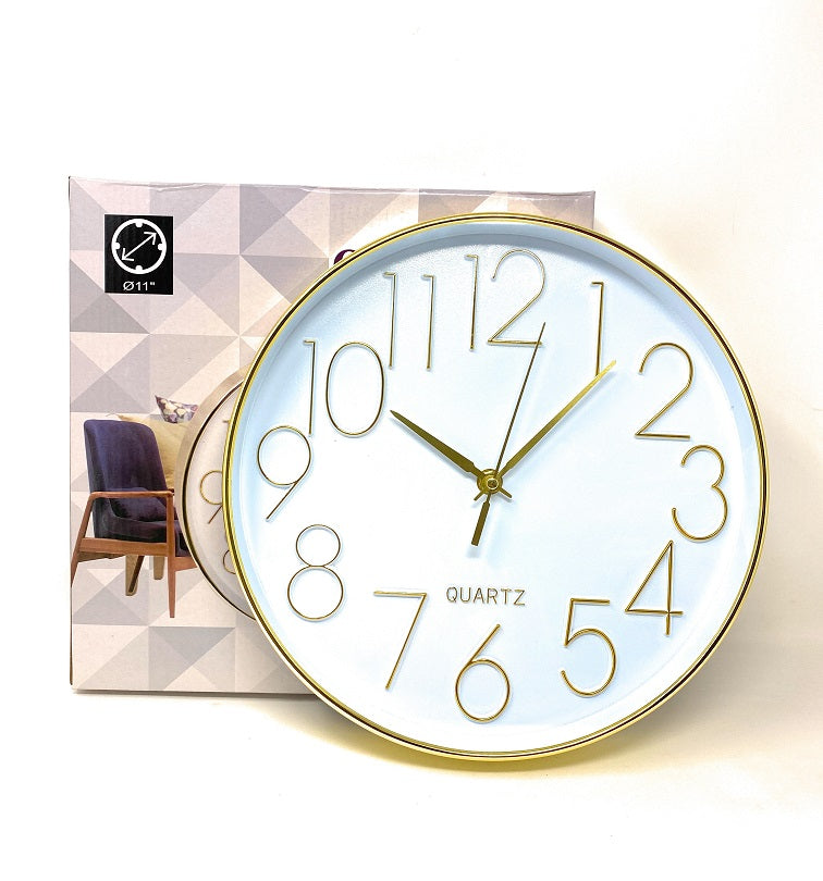 HANGING GOLD CLOCK, 28D, SILENT MOVEMENT C/P 12