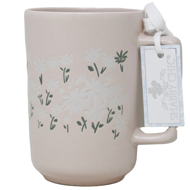 Debossed Daisies Tall Mug with "Blessed" Inside Hit Shabby Chic C/P 36