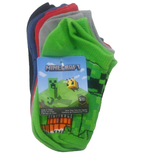 5pk MINECRAFT LOOKING FOR TROUBLE NS SOCKS SIZE 4-6 C/P 60