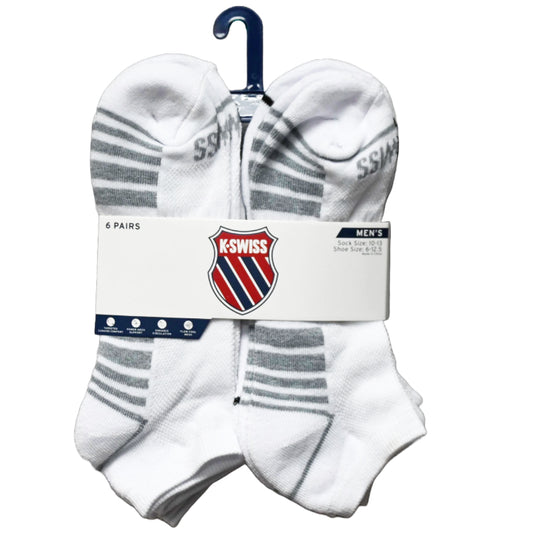 6pk K-SWISS MEN LOW CUT HF CSH MESH SOCKS C/P 36