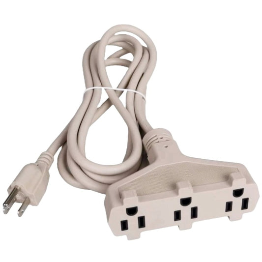8ft 16/3 SJTW BEIGE TRIPLE TAP T-SHAPE EXTENSION CORD C/P 12