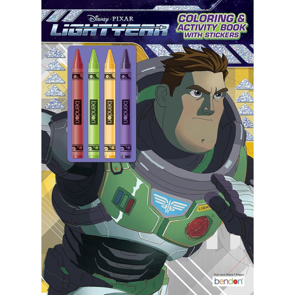 LIGHTYEAR COLORING & ACTIVITY BOOK W/4-CRAYONS C/P 12
