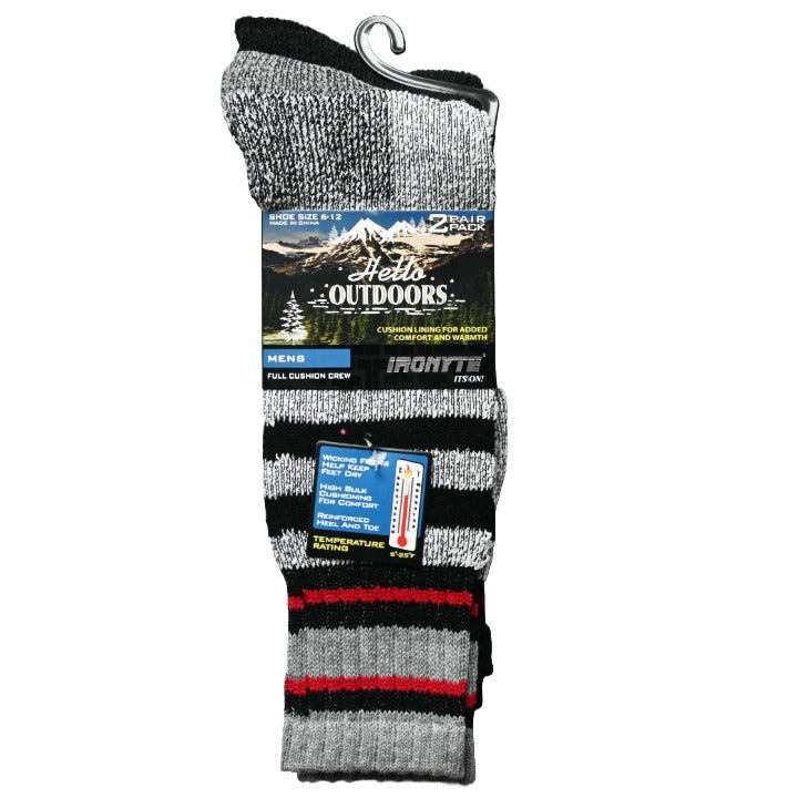 MENS 2PK FULL CUSHION THERMAL SIZE 6-12 LIGHT GRAY DARK GRAY C/P 48