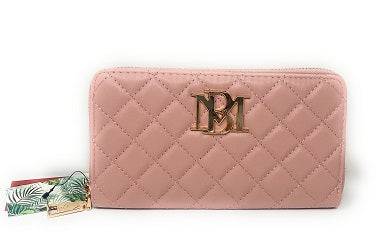 Badgley Mischka Diamond Quilting Long Wallet-Blush C/P 50
