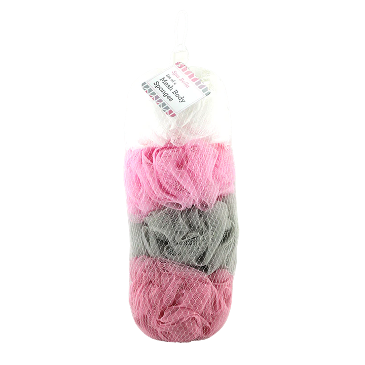 4pc BATH MESH SPONGE IN BAG C/P 12