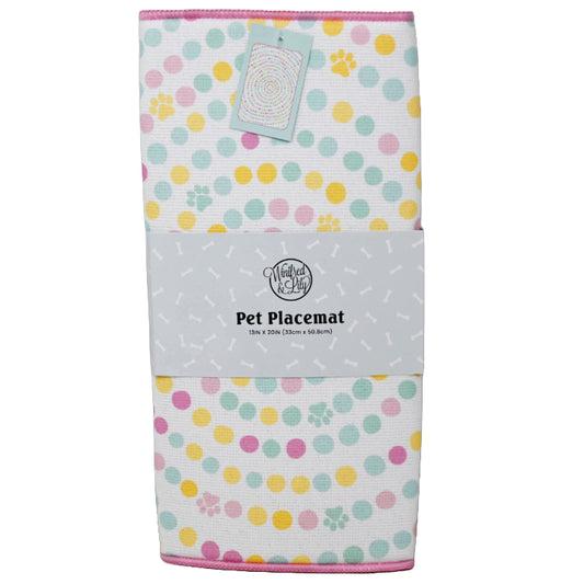Colorful Dots Microfiber Pet Placemat C/P 48