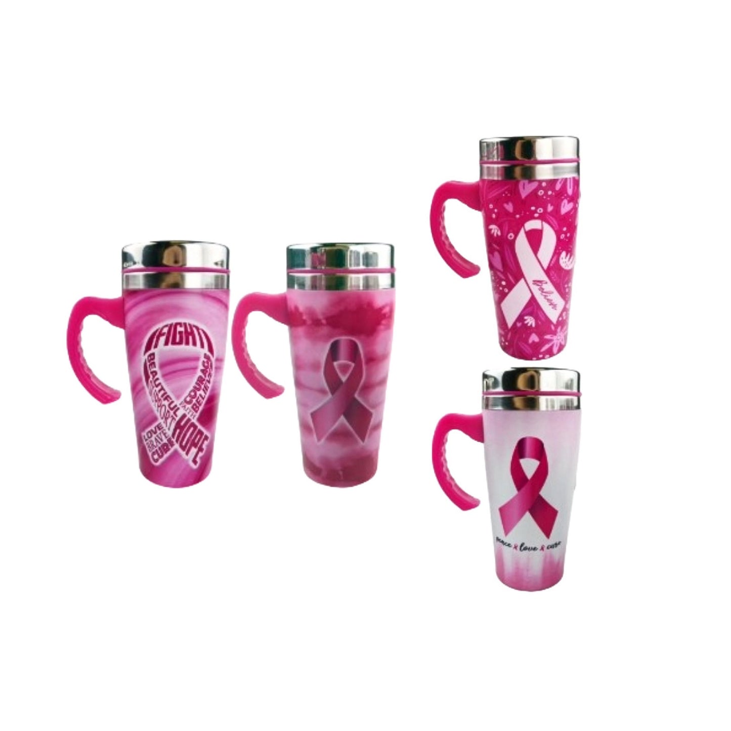 16oz SS Tumbler with Handle Believe Asst C/P 20
