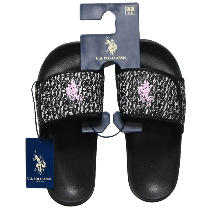 U.S. POLO ASSN. GIRLS BLACK SANDALS C/P 24