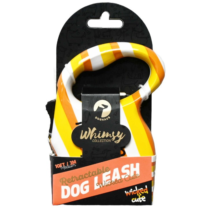 10ft MULTICOLOR WHIMSY HALLOWEEN DOG RETRACTABLE LEASH DOGHAUS C/P 48