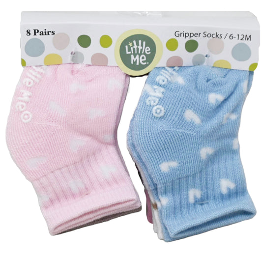 Little Me 8PK HALF CUSHION PASTEL DOTS 6-12M 12-18M C/P 36