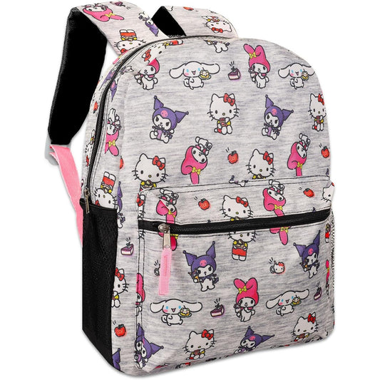 16"x12"x5" LRG WHITE HELLO KITTY BACKPACK C/P 12