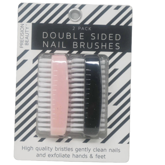 2pk PINK/BLK DOUBLE SIDED NAIL BRUSH C/P 72