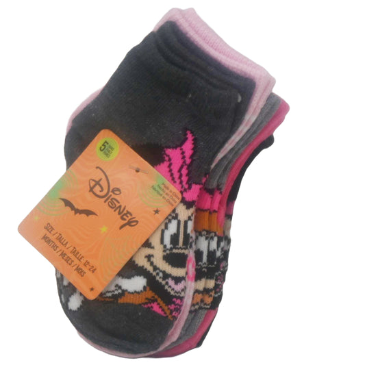 5pk 12-24m MINNIE MOUSE TRICK OR TREAT QTR SOCKS C/P 60