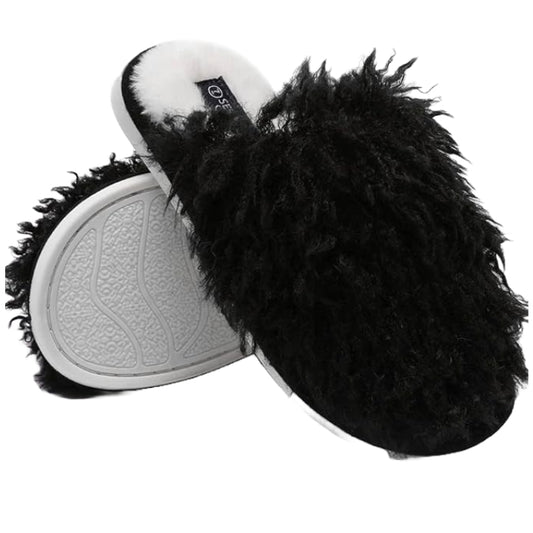 BLACK LADIES SLIPPERS SIZE 9 C/P 18