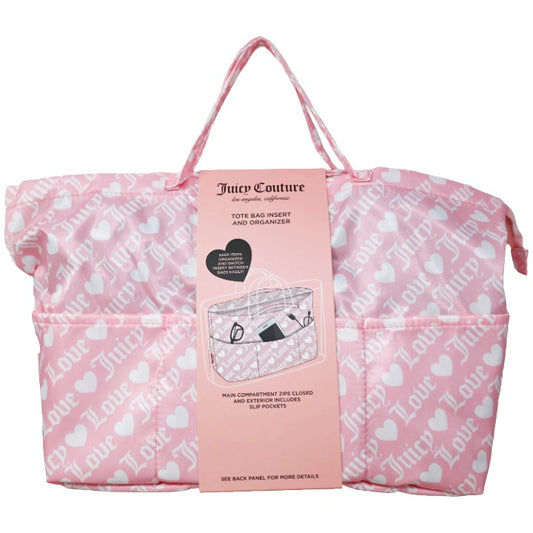 PINK & WHITE PRINT NYLON TOTE ORGANIZER JUICY COUTURE C/P 20