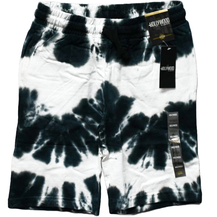 S-XL BOYS BLK/WHT FRENCH TERRY PULL ON SHORT C/P 24