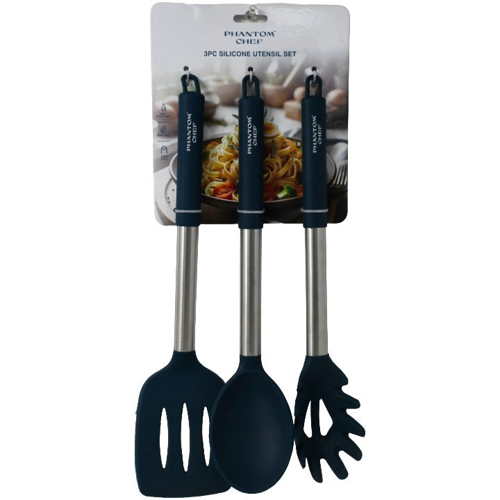 3pc Nvy Turner Pasta Server Spoon Set C/P 24 Phantom Chef