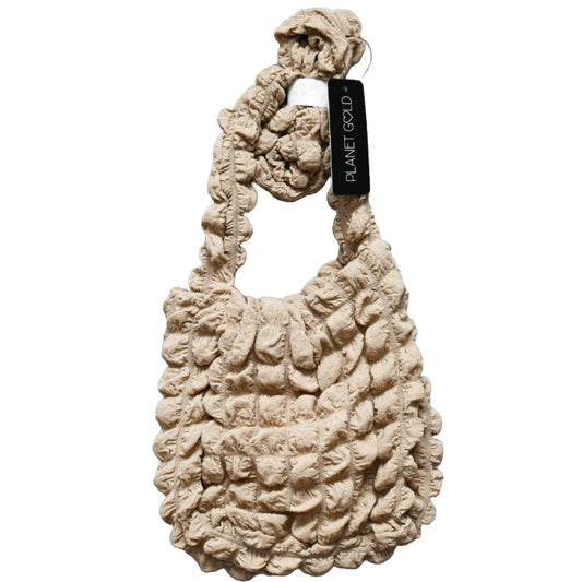 TAUPE QUILTED CROSS BODY HANDBAG W/TOP ZIPPER C/P 12