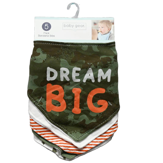 5pk DREAM BIG BANDANA BIBS C/P 72