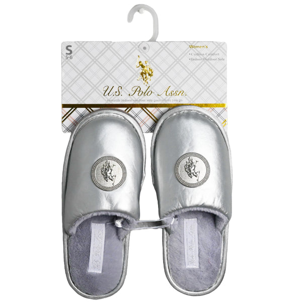 U.S. POLO ASSN. SILVER LADIES SLIPPERS SIZE 5-10 C/P 24