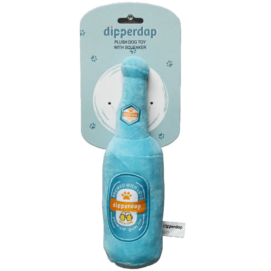 DOG BEER BOTTLE SQUEAKY PLUSH TOY C/P 50