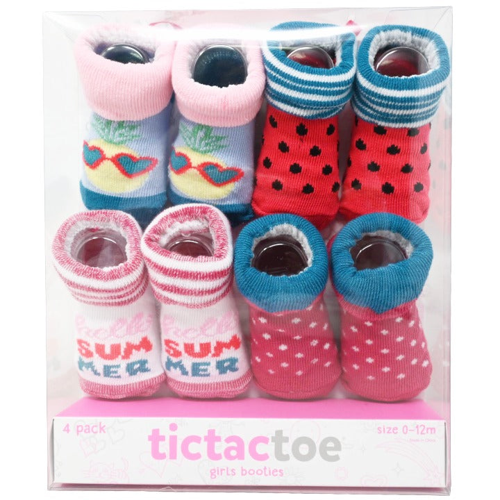 4pk Lav Girls Booties C/P 30 tictactoe TTT130346
