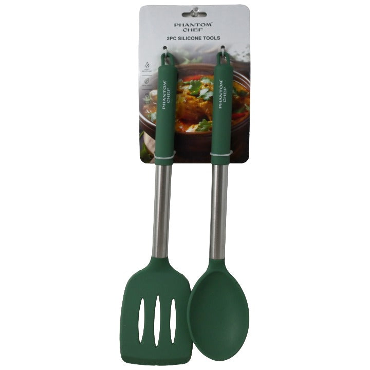 2pc Grn Turner Spoon Set C/P 24 Phantom Chef