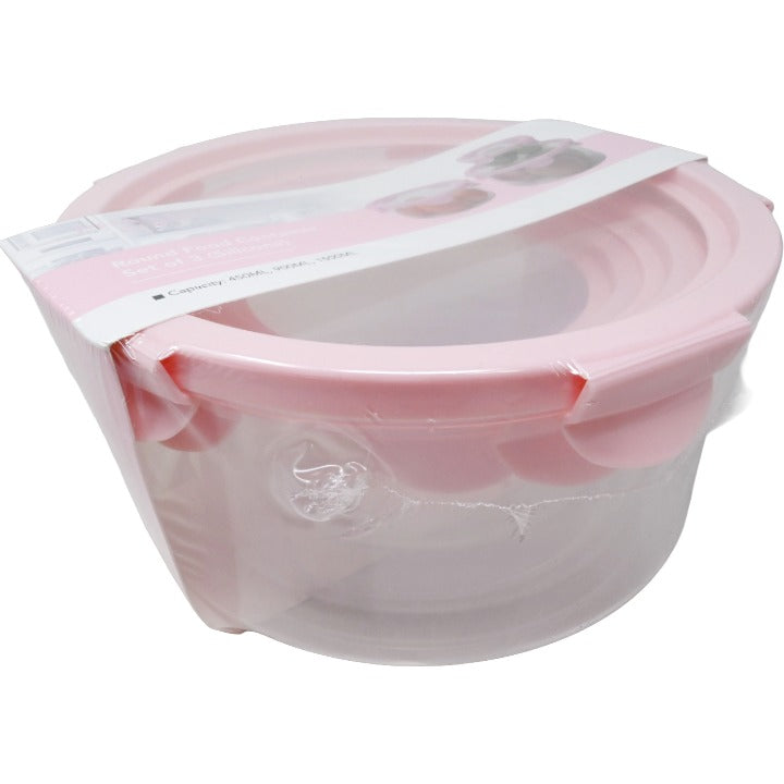 3pk Pnk Rnd Food Container Set C/P 36 Phantom Chef