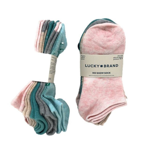 6-8 5PK LUCKY GIRLS POM HEATHERED SOCKS C/P 60