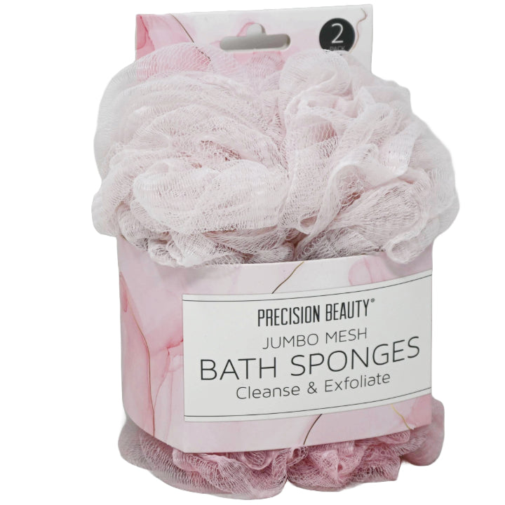 2pc PINK JUMBO BATH MESH SPONGES C/P 18