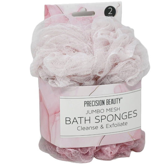 2pc PINK JUMBO BATH MESH SPONGES C/P 18